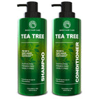 Tea Tree Shampoo and Conditioner Set Sulfate Free 14 Fl Oz Set of 2 Anti Dandruff Hair Care for Men and Women Cleansing Formula for Itchy Scalp and Oil Control